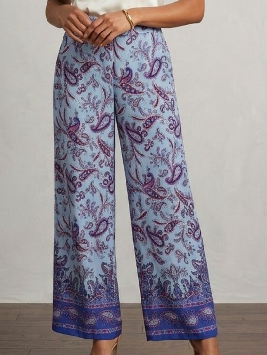 Ann Taylor Pants - Ann Taylor Loft Paisley Relaxed Straight Leg Pants